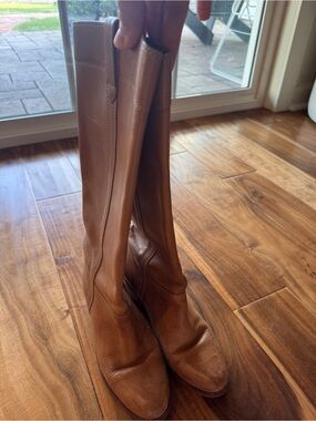 Vintage nine west Classic Tall Leather Riding Boots - Tan made in Brazil